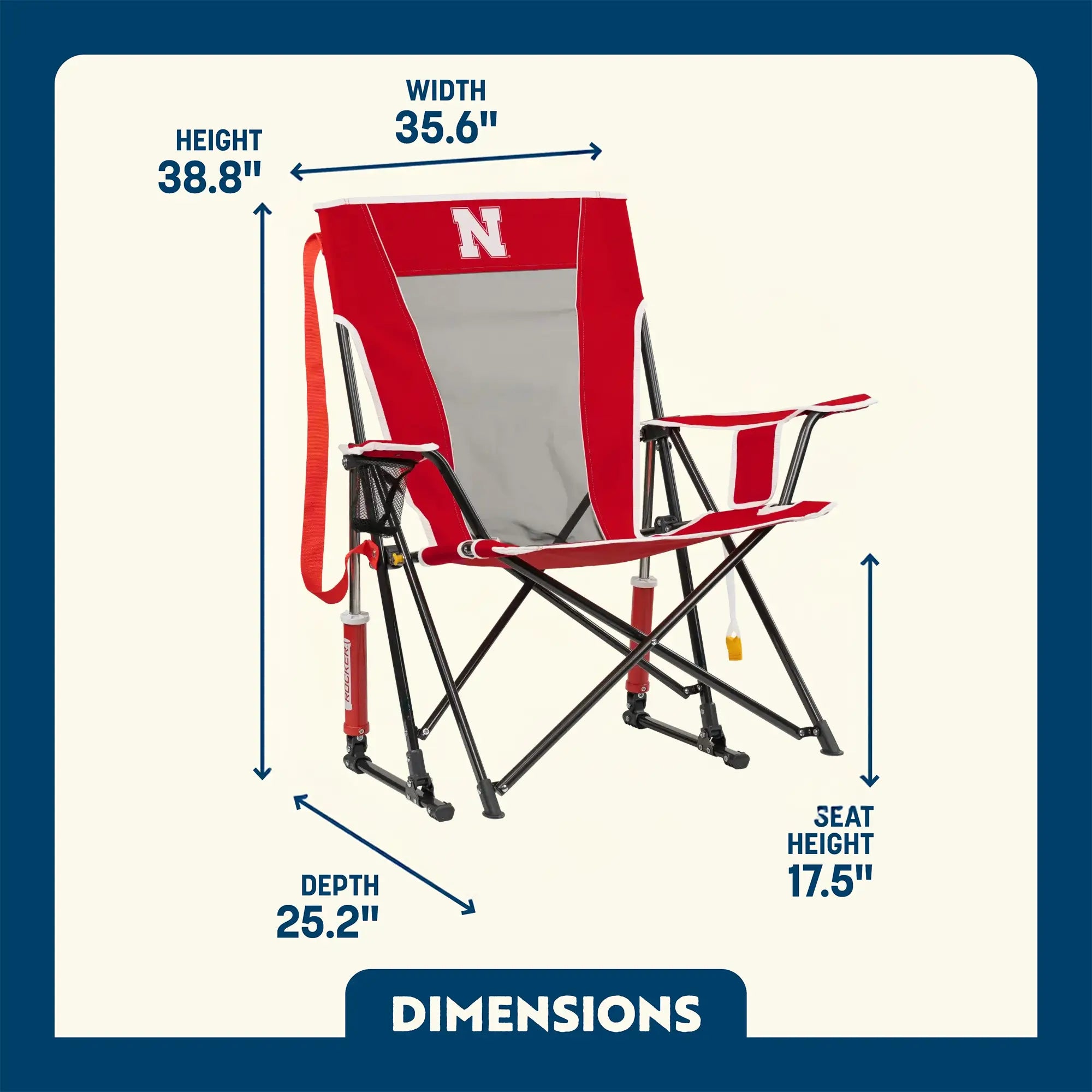 College Comfort Pro Rocker™ - Nebraska Cornhuskers